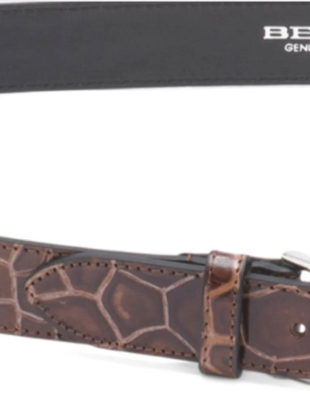 NWT BERGE Made in Italy Leather Croc Embossed Belt